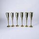 Brutalist silver plated glasses, set of 6, Spain, 1970s