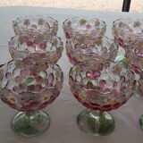 Set of 9 fruit cups, ice creams, desserts, standing