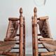Paire fauteuils en bois et paille
