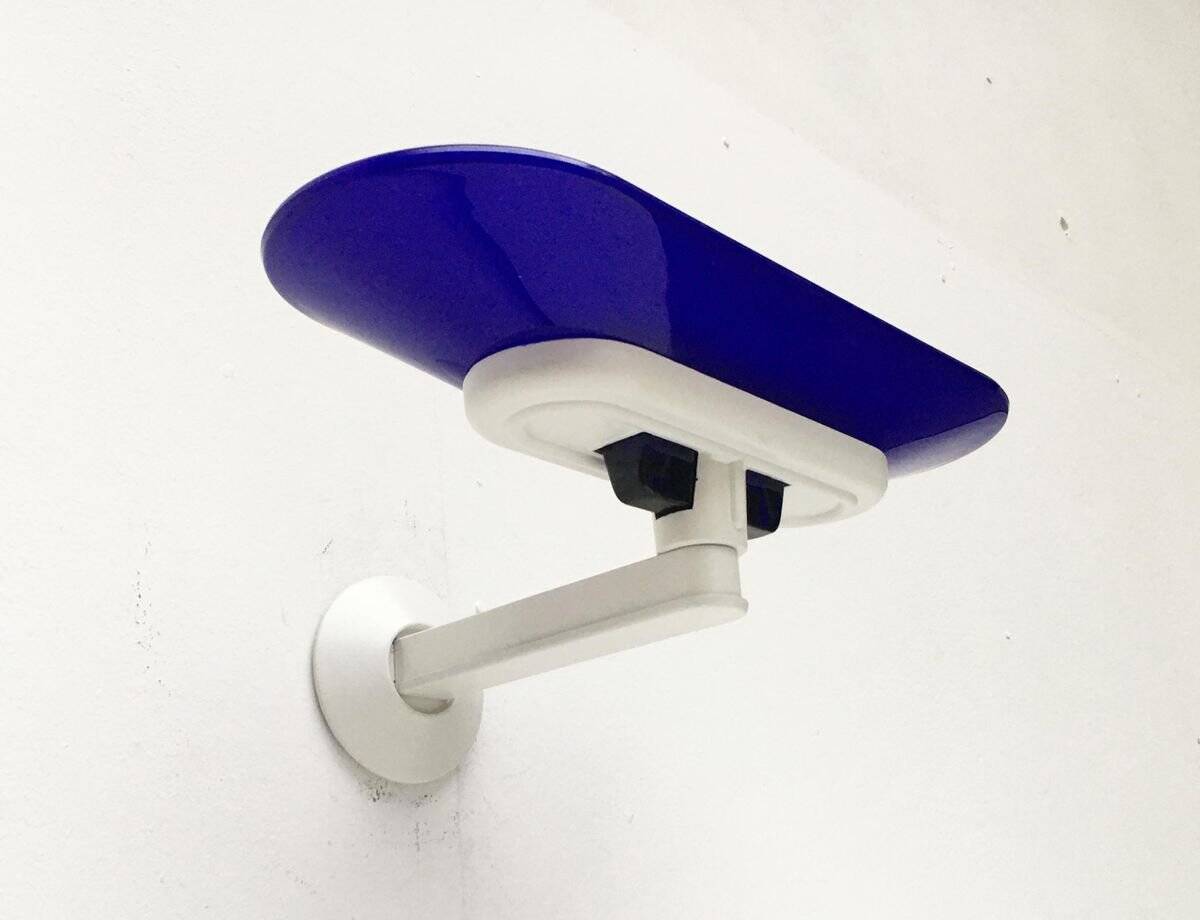 White vintage wall sconces Jill by Perry King, S. Miranda, G. Arnaldi for Arteluce, set of 2.