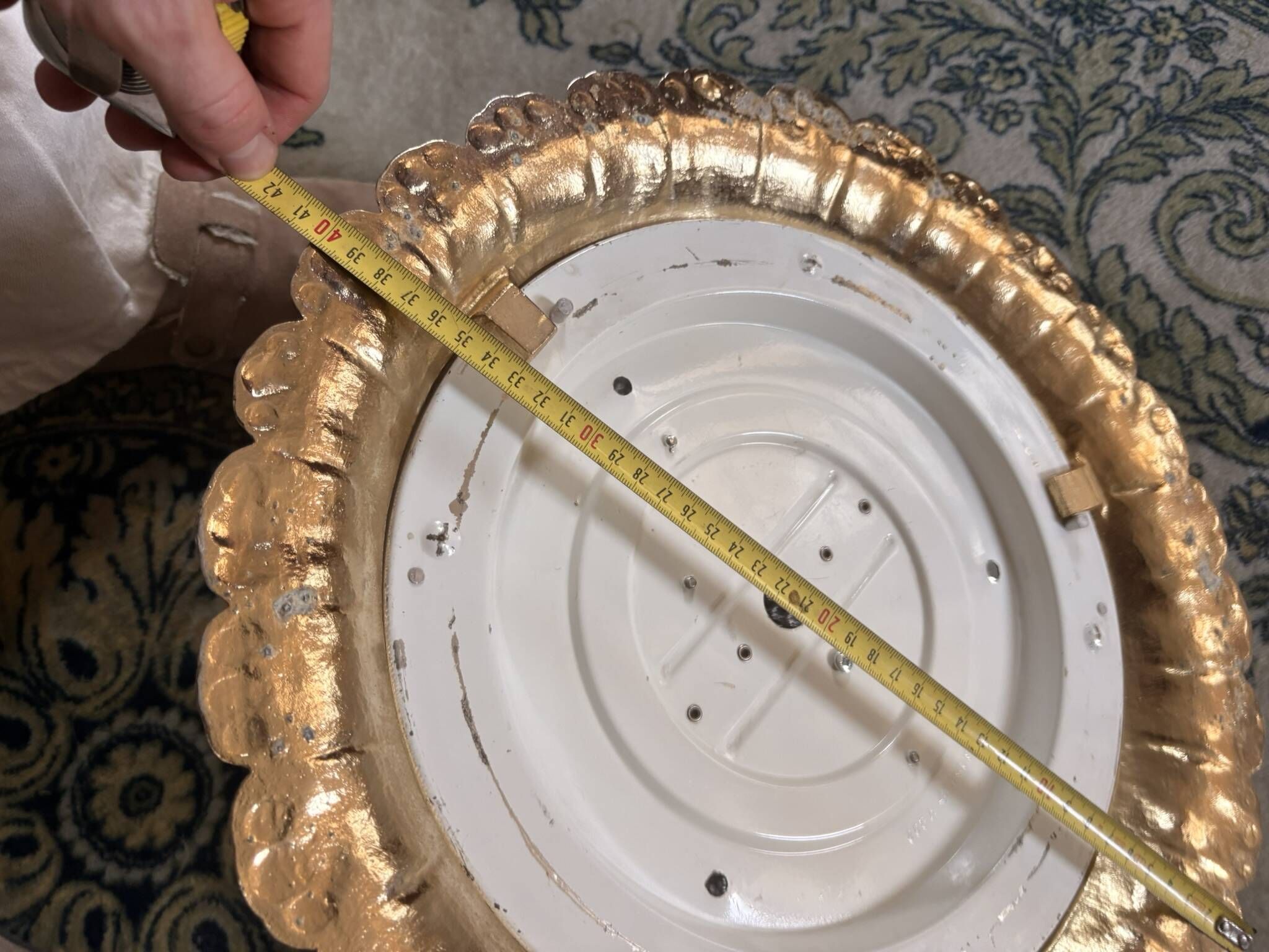 Vintage ceiling light Glashütte Limburg Bronze Hollywood Regency Mid Century