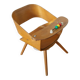 Baumann Baby Coquille children's armchair in bent wood with splayed legs.