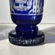 2 verres en cristal de Bohême taillé bleu cobalt, vers 1900