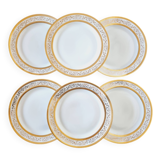 Ensemble de 6 assiettes à dessert ou à hors-d'œuvre en porcelaine fine de L