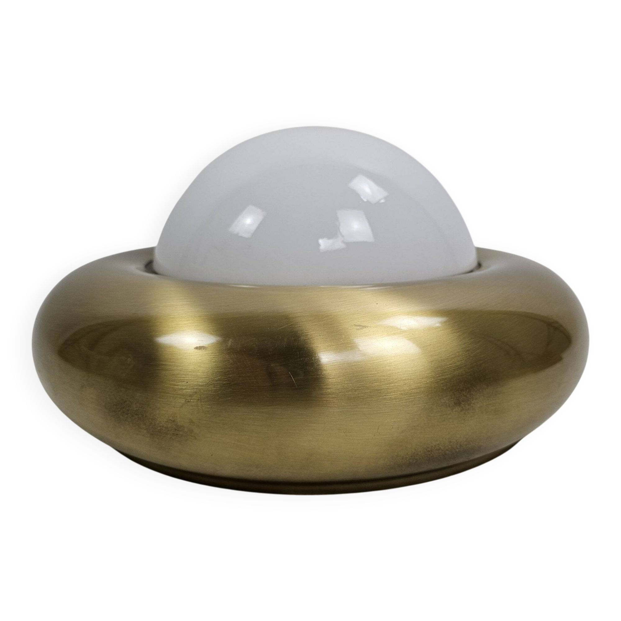 Wall lamp or ceiling lamp made of Valenti brass and frosted glass
