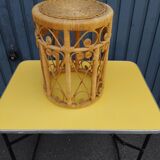 Peacok vintage bohemian chic rattan stool