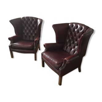 Chesterfield pair of armchairs