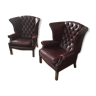 Chesterfield pair of armchairs