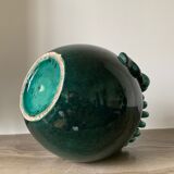 Vase ball enamelled green Gustave Asch for Primavera model ball called Sainte Radegonde