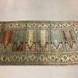 Distressed Turkish Rug 188x101 cm wool Vintage shabby Chic Runner Blue, Beige