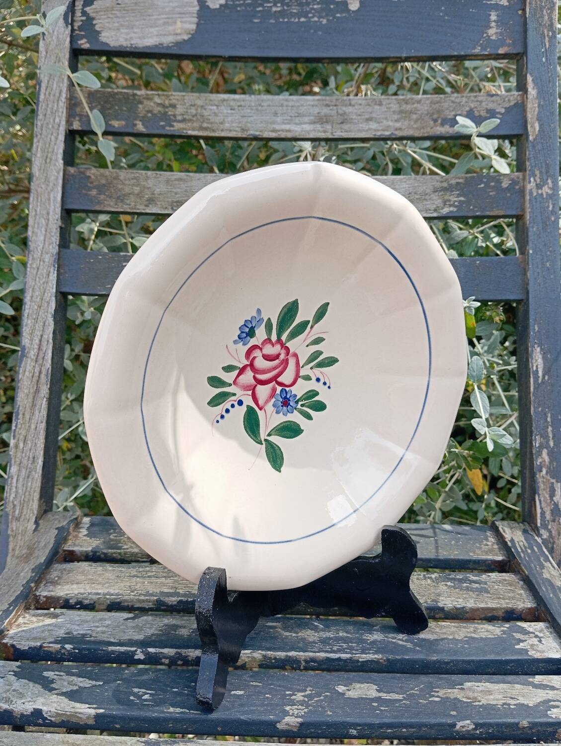 Serving plates X 2 old pink earthenware Digoin Sarreguemines