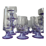 ensemble de 6 verres à pied couleur lilas