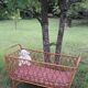 Vintage rattan baby cot