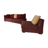 Four-seater meridian with a chaise longue roche bobois model khanami.