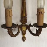 Large Vintage French Bronze Baroque Style Bronze Double Wall Light 5413