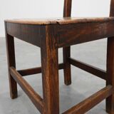 Antique oak late 19th century oak side chair, Belgium