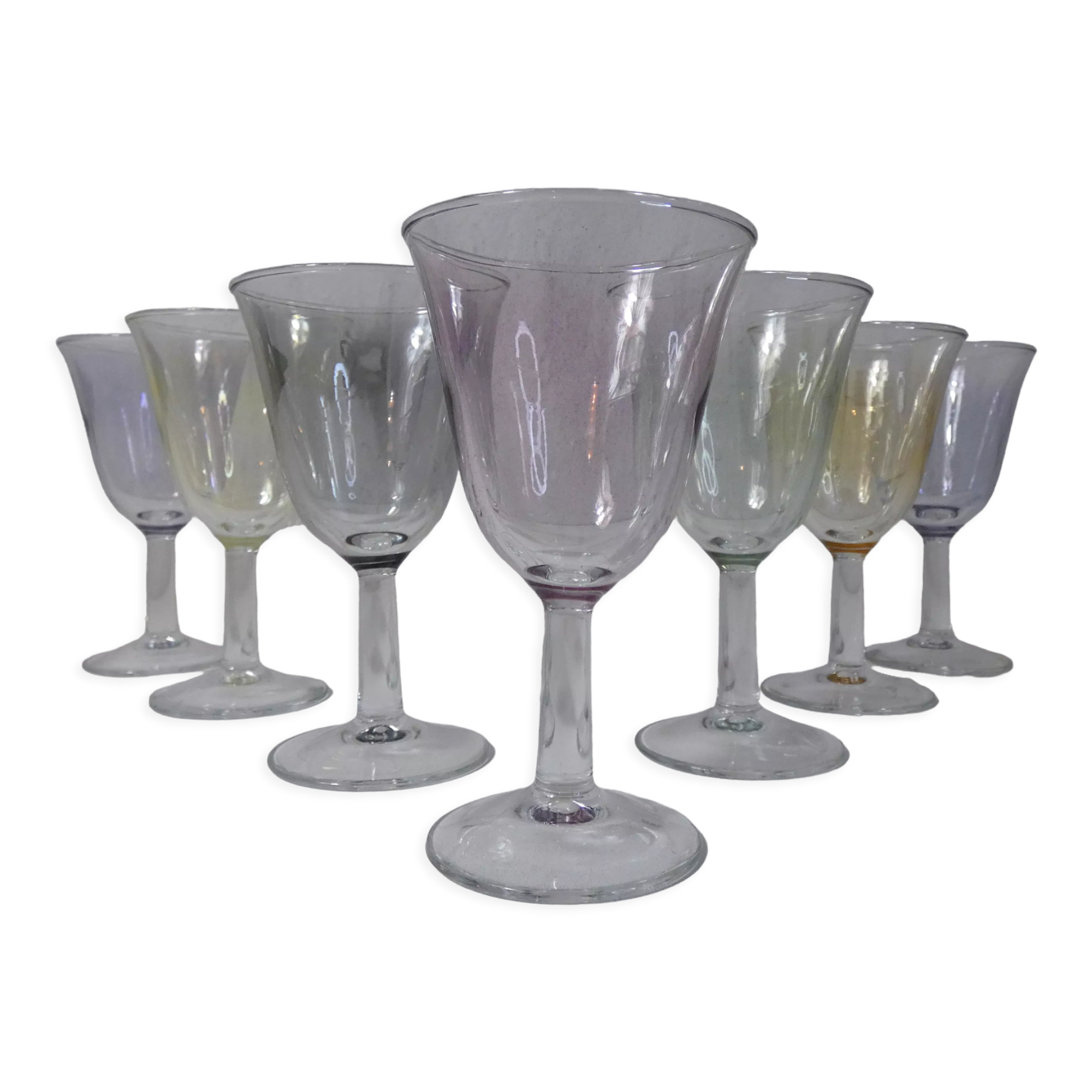 7 glasses aperitif vintage harlequin