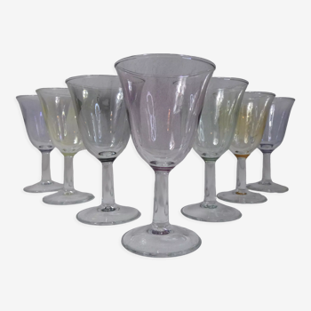 7 glasses aperitif vintage harlequin