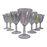 7 verres à pied apéritif arlequin vintage