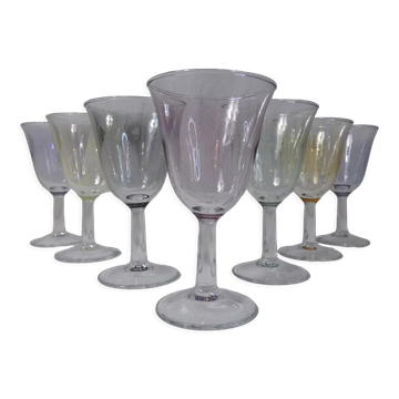 7 glasses aperitif vintage harlequin