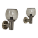 Pair of vintage wall lights, chromed metal and bubbled glass, France, 1960