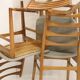 Set of 4 Scandinavian chairs year 50-60 restored anti-stain fabric gray cloud.