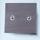 Demeter wood and glass lamp Maison Desny 1980