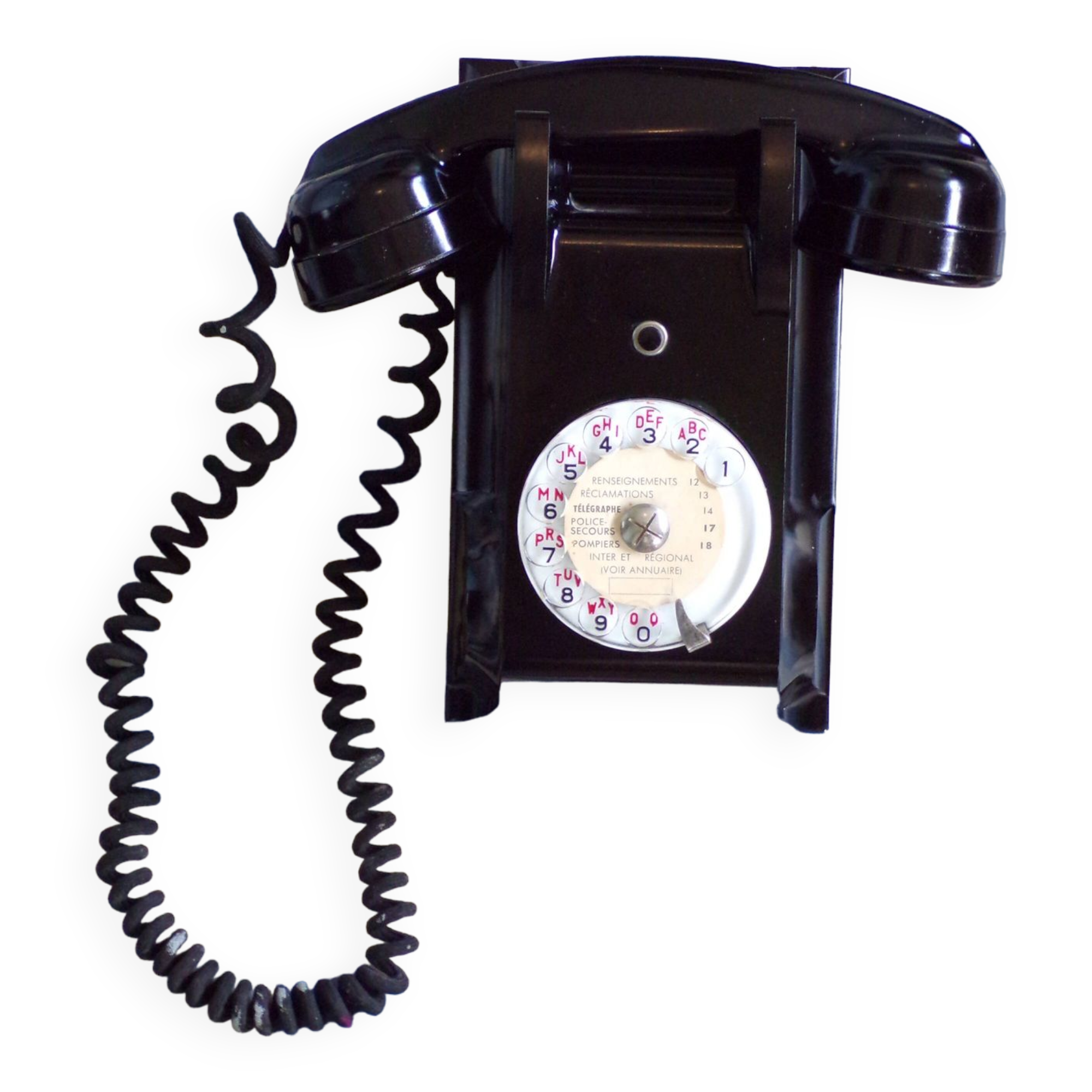 Vintage Bakelite Dial Wall Telephone