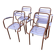 4 Chaises style tolix vintage -en métal et bois. 1950s. Vintage français. - jolie patine - intérieur ou extérieur couvert - peinture