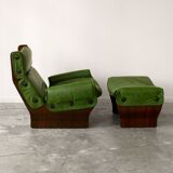 Canada model leather armchair and ottoman by Osvaldo Borsani