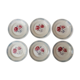 Set de 6 assiettes à dessert en céramique Sarreguemines décor fleurs