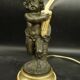 Faun lamp in Clodion style, Louis XVI, early 1900s - gilded and patinated bronze.