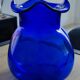 Vase melon en verre bleu vintage