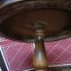 Pedestal table chessboard inlaid old pegs and staples