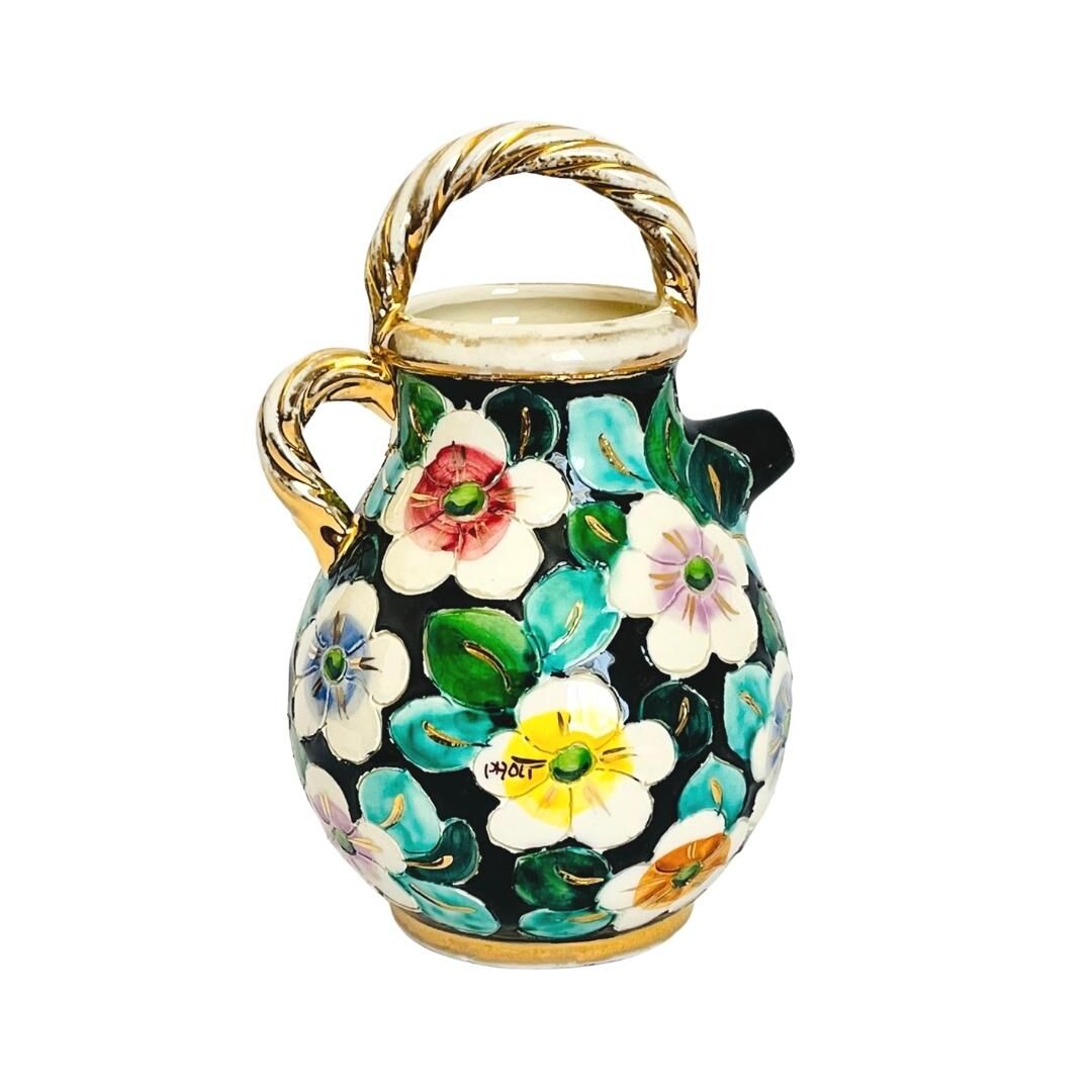 Watering can vase floral decoration hand painted