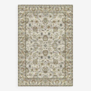 Tapis de maison fleuri beige