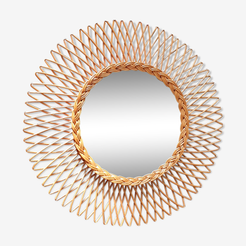 Rattan mirror 60