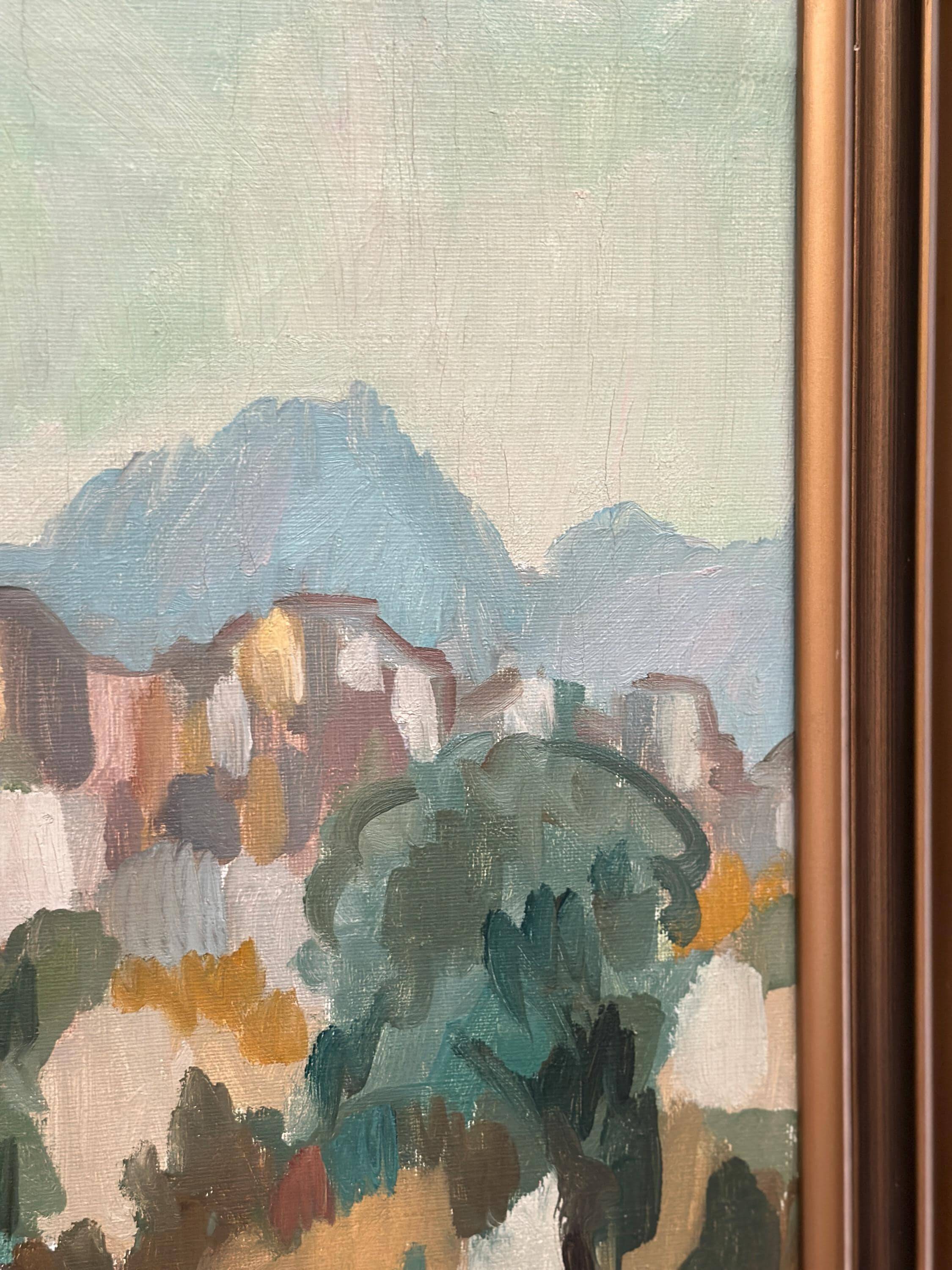 Original  Swedish Oil on Canvas – “Southern City” by Bengt Ellis, Signed