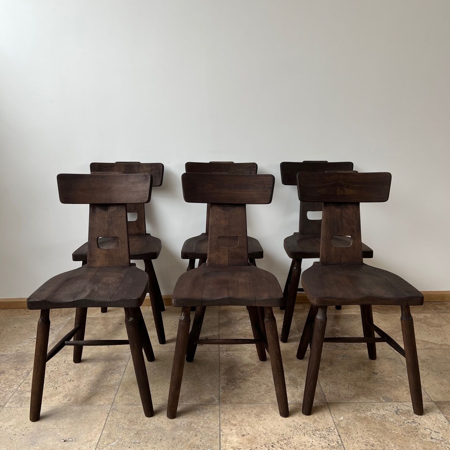 Set of six mid-century dining chairs
