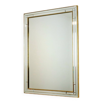 Large Vintage Rectangular Deknudt Mirror Hollywood Regency 1970s Design