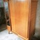 Vintage Scandinavian wardrobe, tapered legs, sliding door.