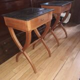 X-footed bedside pair