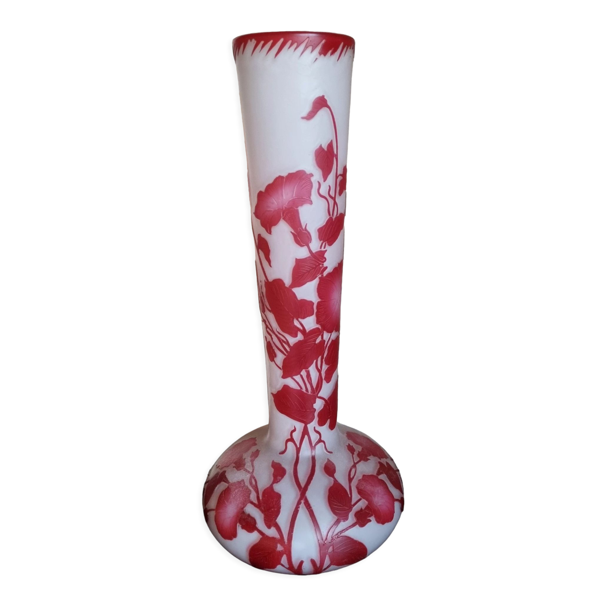 Art nouveau pantin's crystal vase