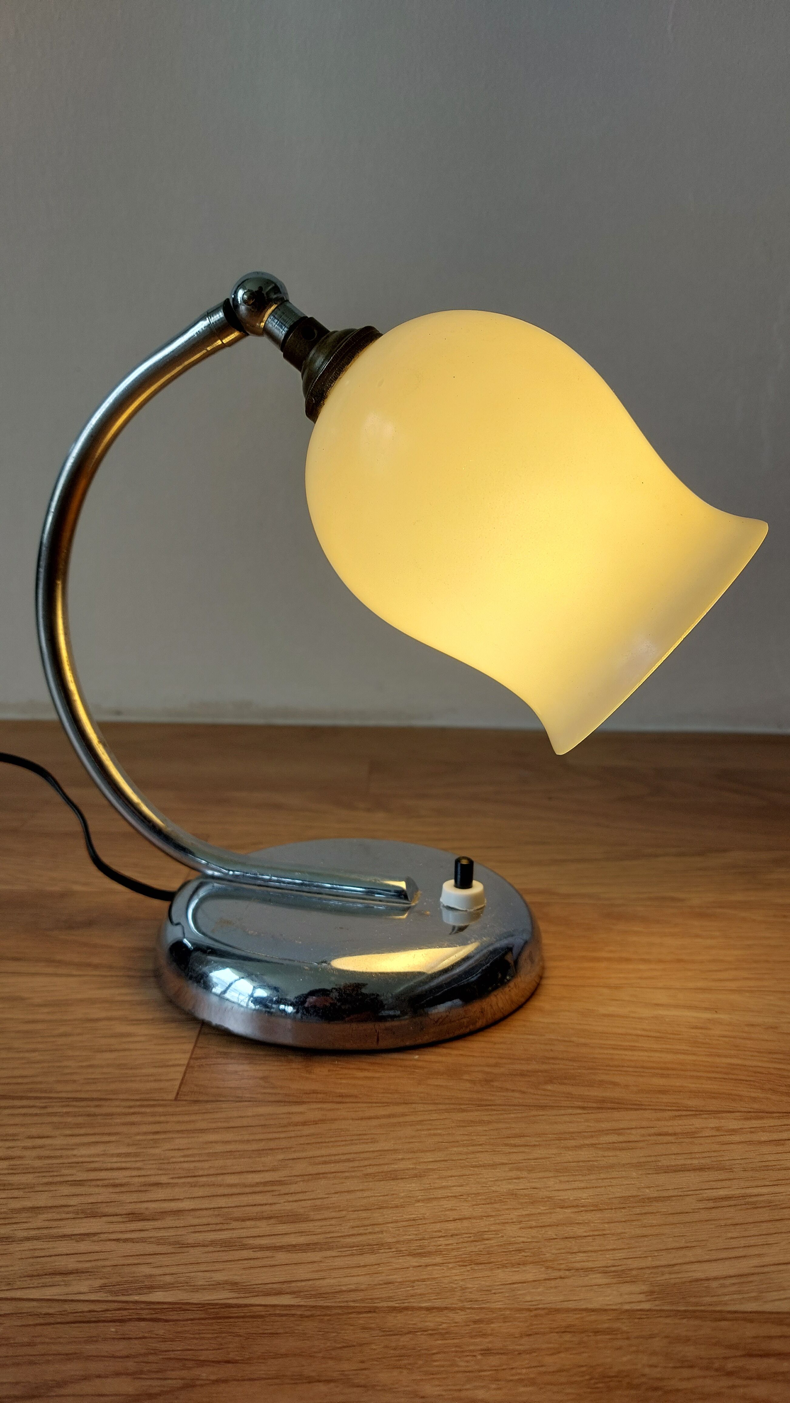 Art Deco chrome ball lamp.