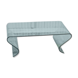 Vintage curved glass coffee table