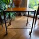 table roulante porte vinyles vintage des années 60 dessus bois