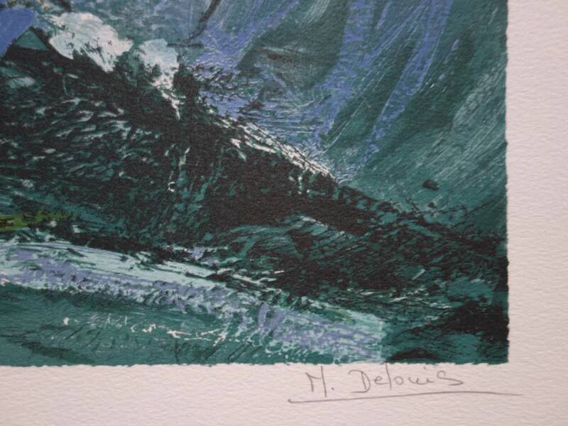 Lithograph "Gentleness, Young Woman Asleep" signed Nancy Delouis