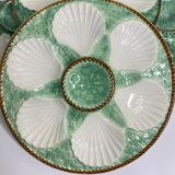 Assiettes à huîtres en barbotine