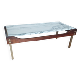 rosewood marble coffee table