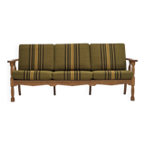 1970s, Danish 3 seater sofa, original condition, furniture wool, solid oak wood.